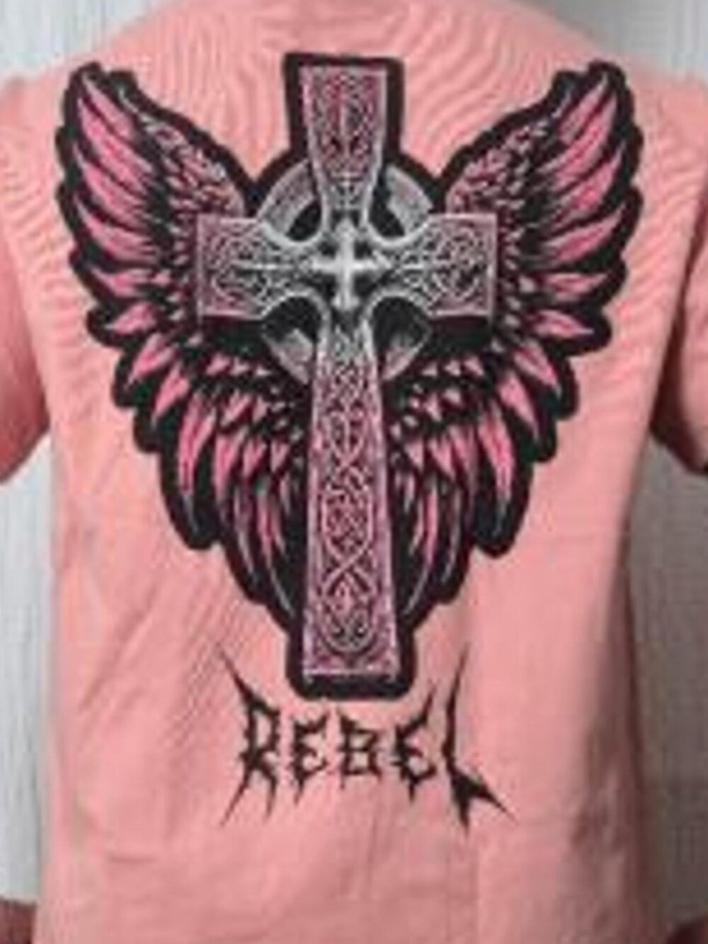 Rebel Vengeance Men's Pink Streetwear Graphic T-Shirt Large